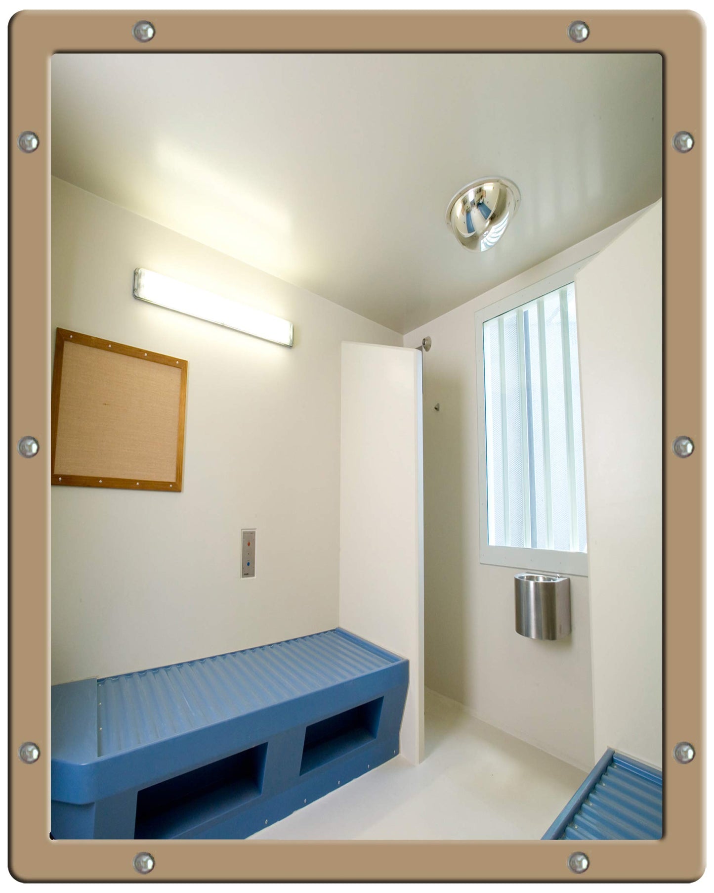 Anti-Ligature Vanity Mirrors - Institutional Flat Stainless Steel Wall Mounted Vanity Mirrors - 500mm x 400mm