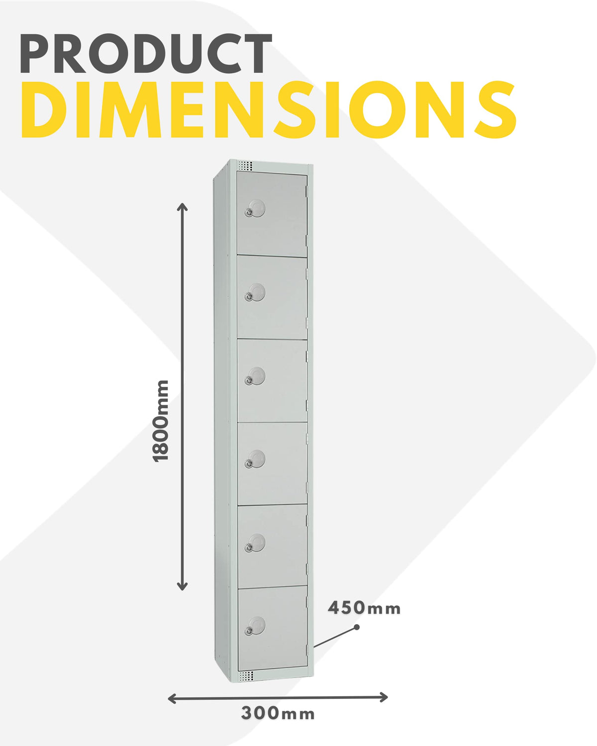 Six Door Compartment Locker - School Work Gym Storage Locker