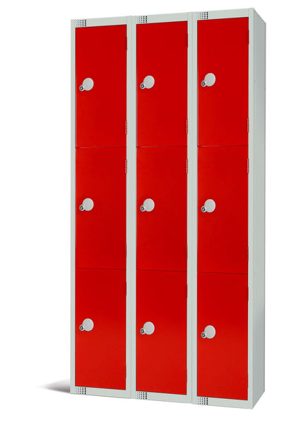 Specialist Industrial 3 Door Standard Storage Antibacterial Lockers - 1800mm x 300mm x 300mm