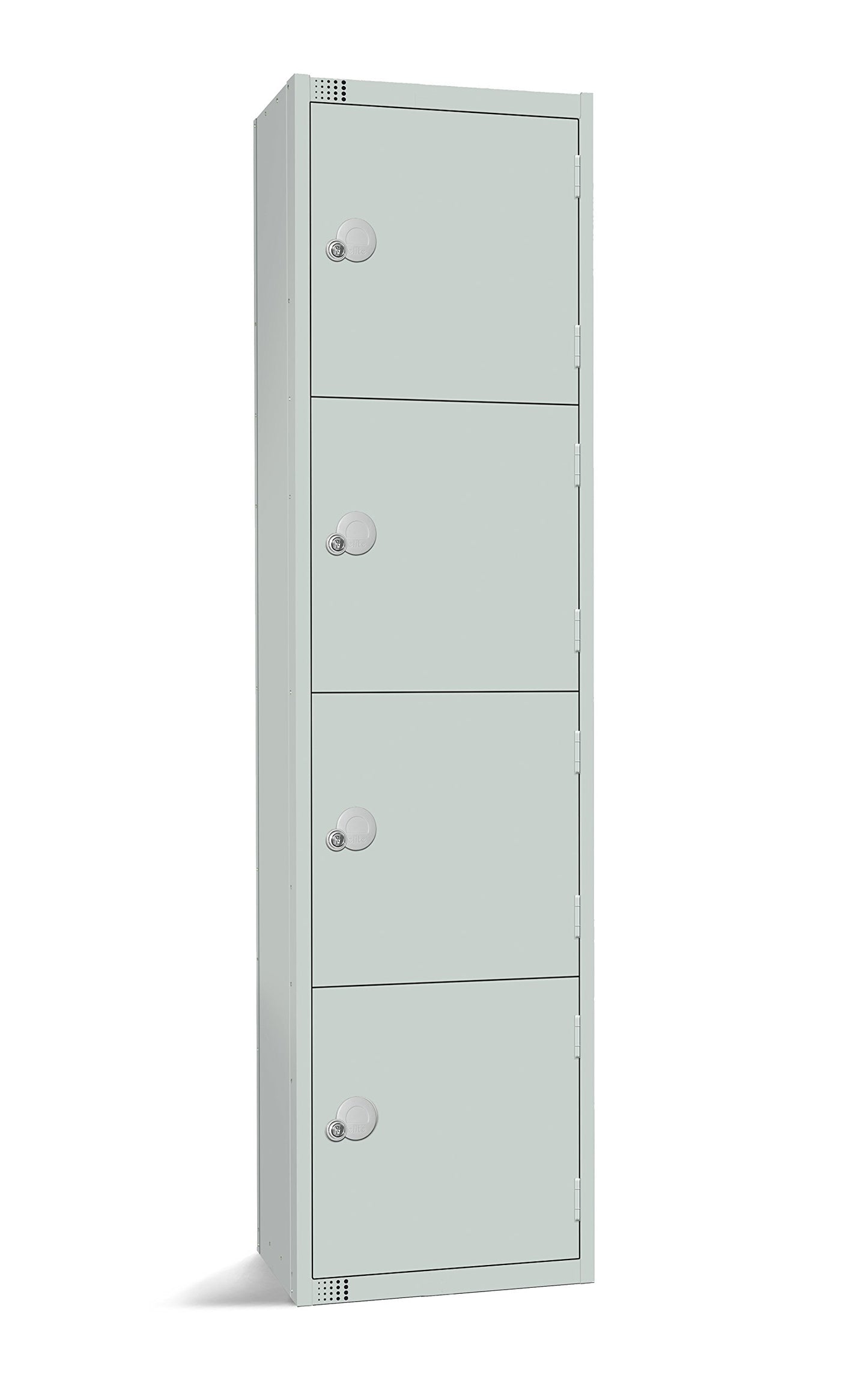 Four Door Compartment Locker - School, Work, Gym Storage Locker - 1800mm H x 300mm W x 300mm D - Black