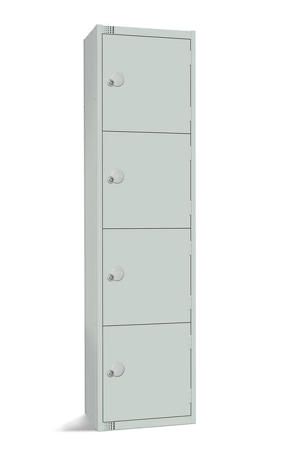Four Door Compartment Locker - School, Work, Gym Storage Locker - 1800mm H x 300mm W x 300mm D - Black