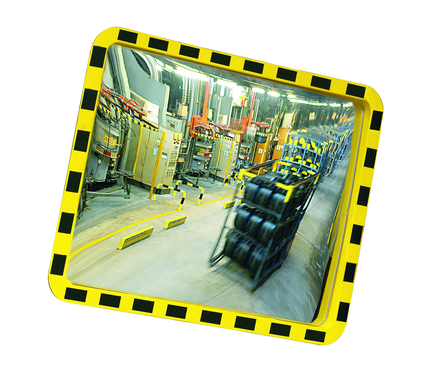 800 x 1000mm Acrylic Industrial Mirror Yellow/Black Frame