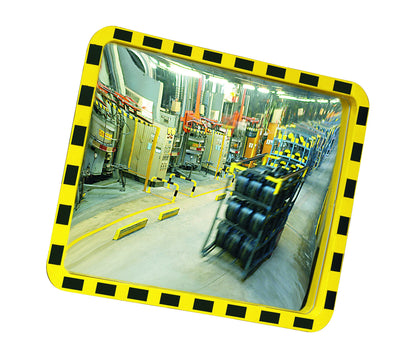 800 x 1000mm Acrylic Industrial Mirror Yellow/Black Frame