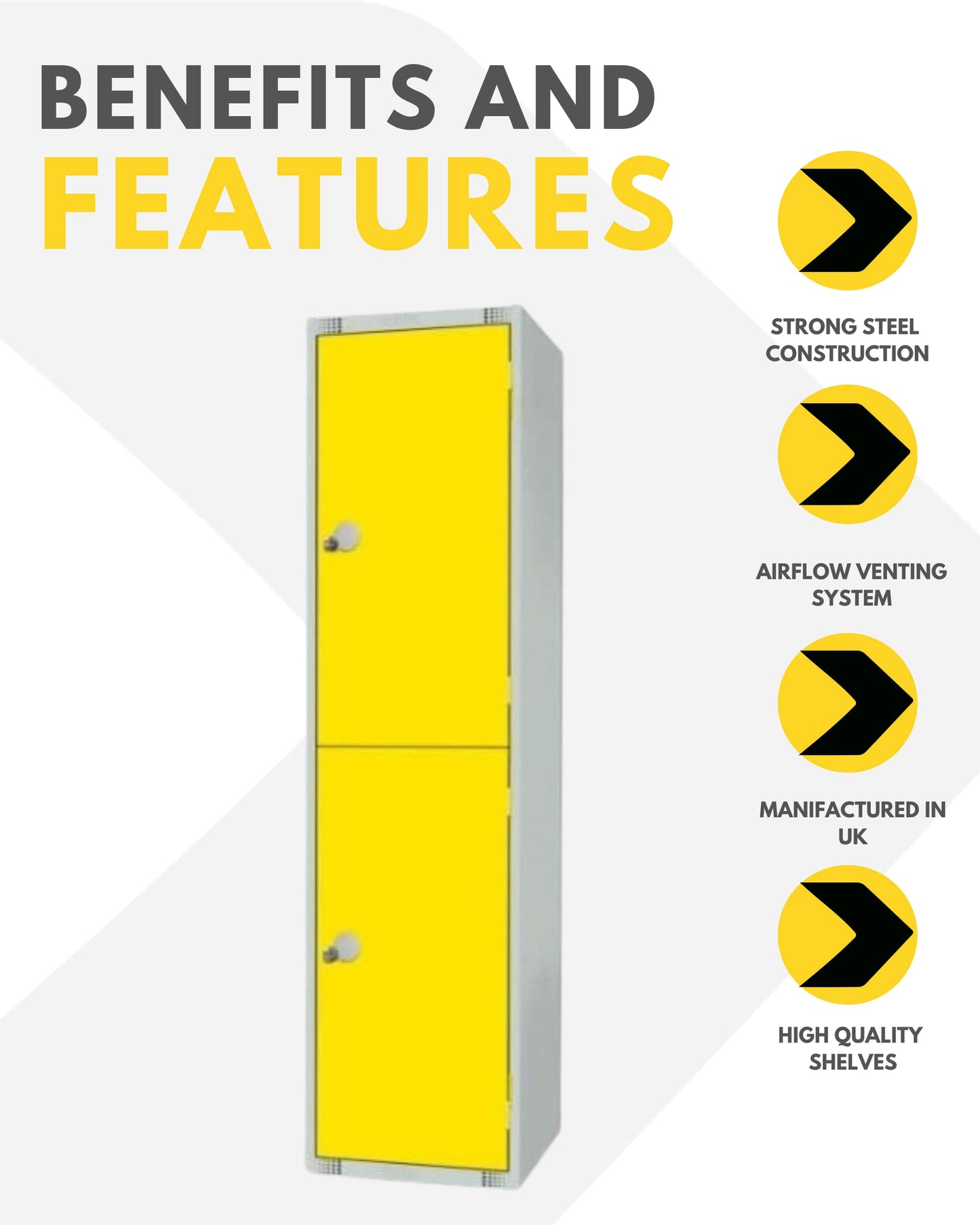 Two Door Compartment Locker - School Work Gym Storage Locker