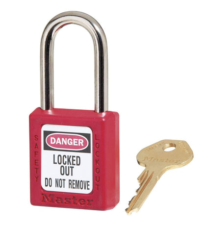 Non-Conductive Zenex Lockout Padlock 6-Pin Cylinder 38mm Body - Master Keyed