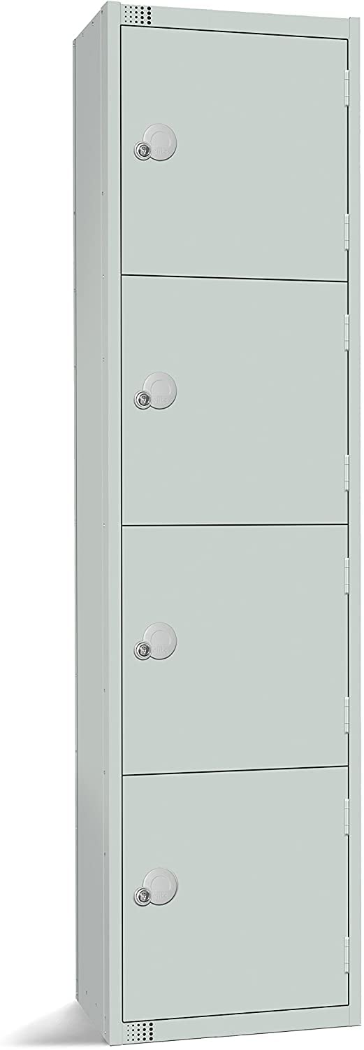 Four Door Compartment Locker - School, Work, Gym Storage Locker - 1800mm H x 300mm W x 300mm D - Black