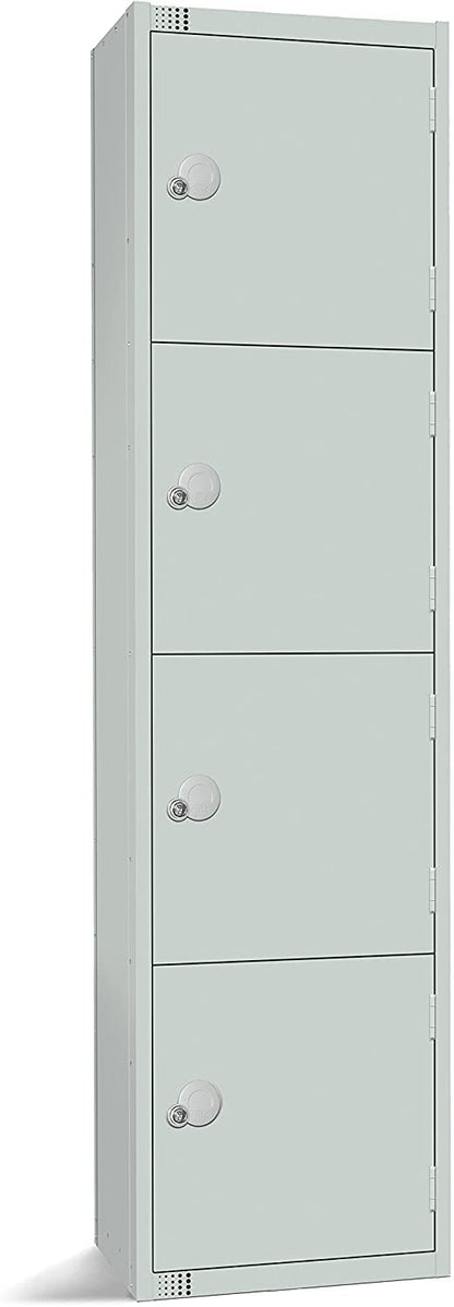 Four Door Compartment Locker - School, Work, Gym Storage Locker - 1800mm H x 300mm W x 300mm D - Black