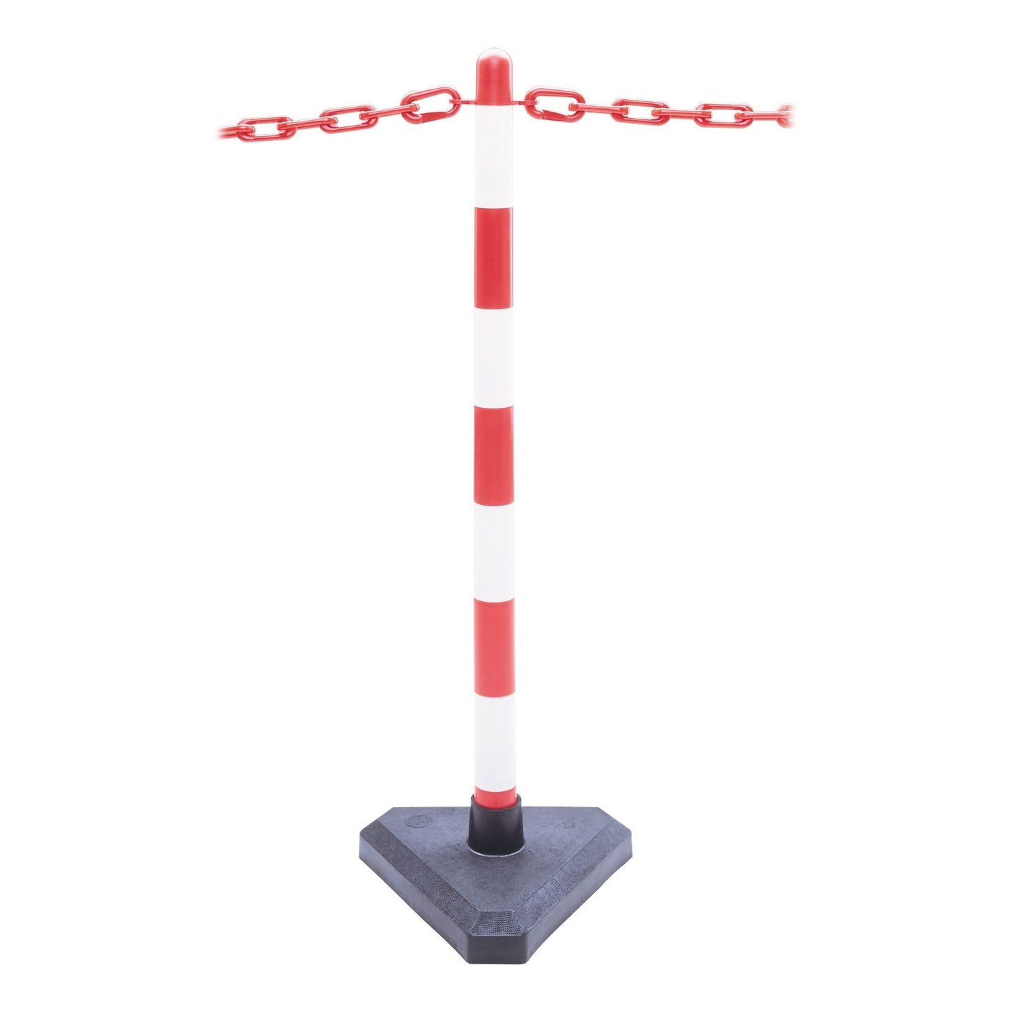 Moravia Chain Post With Concrete Base - Red/White - 870mm High