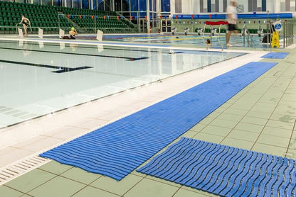 Kumfi Step Anti-Bacterial Swimming Pool Matting Blue 60cm x 1500cm