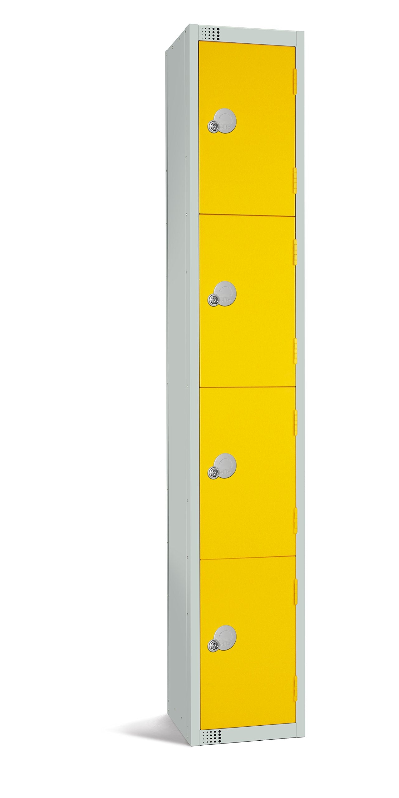Four Door Compartment Locker - School, Work, Gym Storage Locker - 1800mm H x 300mm W x 300mm D - Black