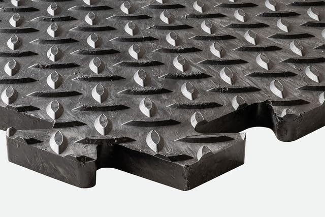 Tuff-Tile Diamond Top Anti-Slip Interlocking Floor Tile 50cm x 50cm - Pack of 9