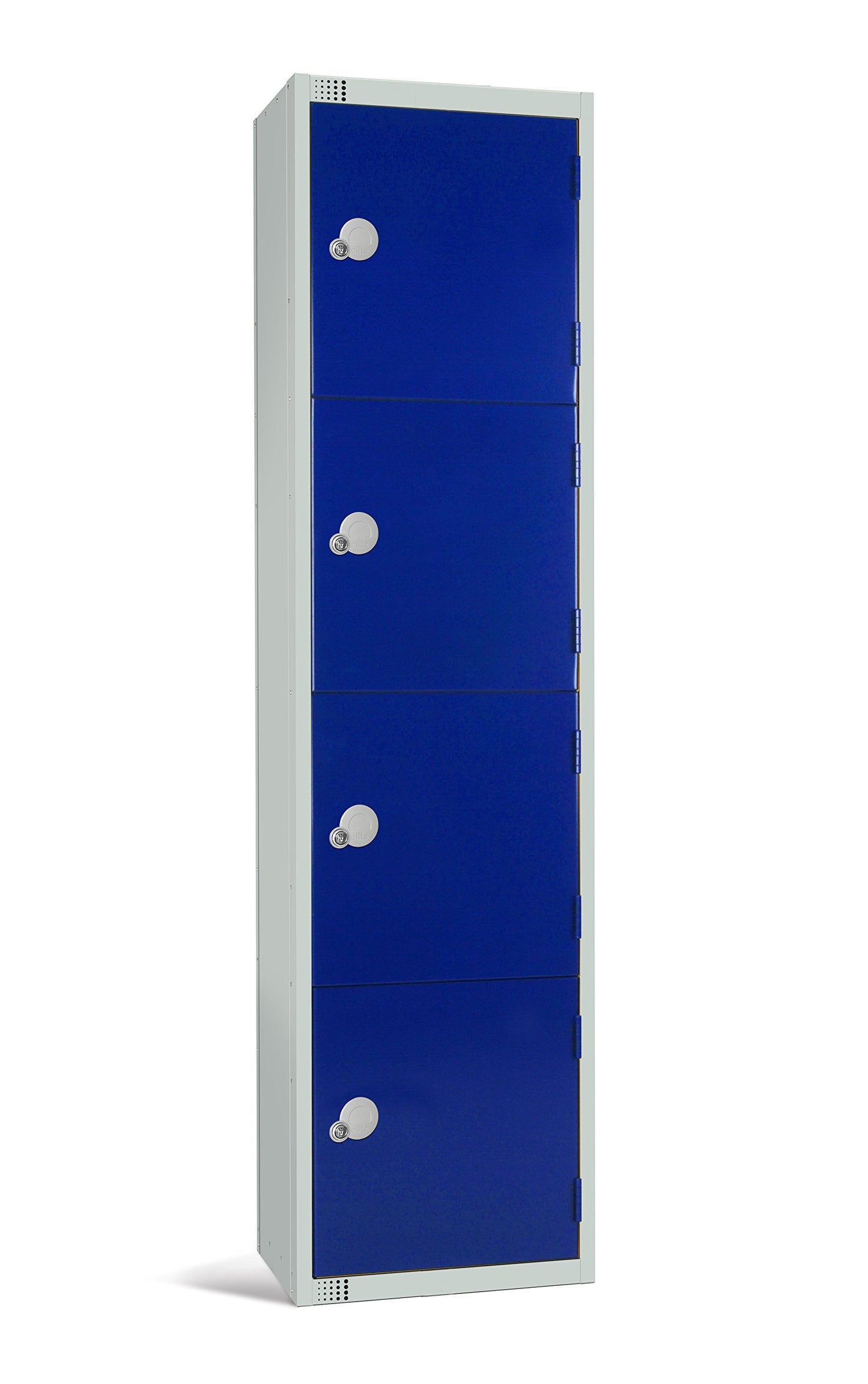 Four Door Compartment Locker - School, Work, Gym Storage Locker - 1800mm H x 300mm W x 300mm D - Black