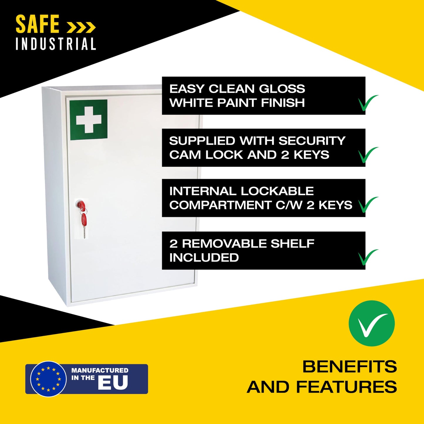 Medical Cabinet - First Aid Storage Key Locking Safe
