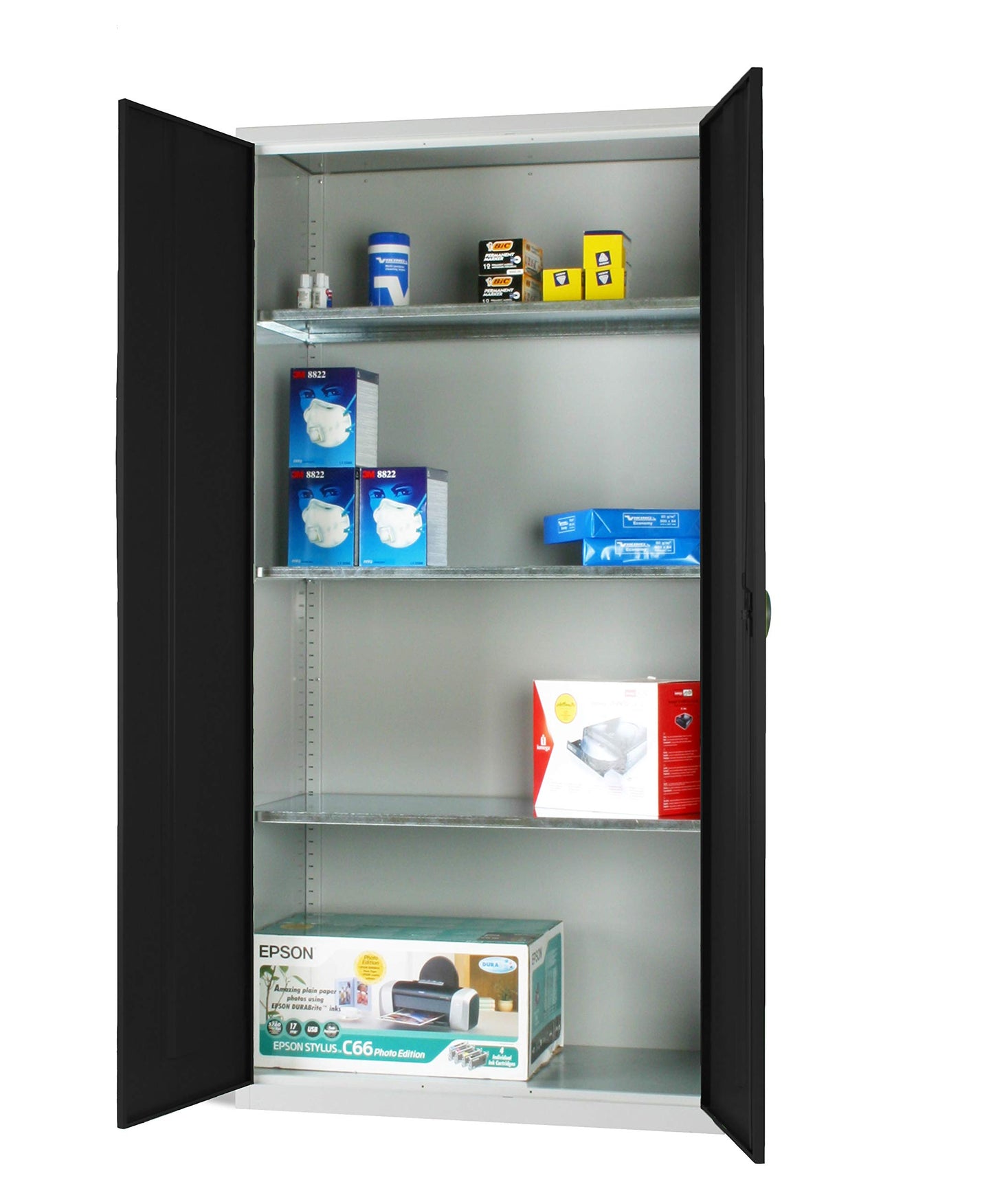 Industrial Commercial Storage Cupboard - 3 Shelves - 1830mm High x 915mm Wide x 457mm Deep