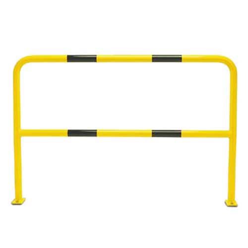 Steel Hoop Guard, Surface Fixing, Powder Coated With Black Bands, 1000 mm Height, 1000 mm Width, Yellow