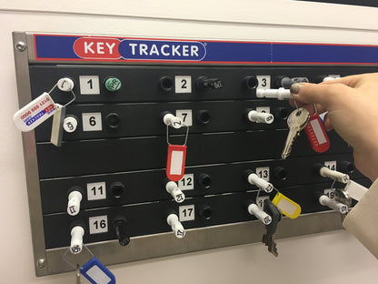 Peg Board Mechanical Key Tracker System, keep track of keys, with colorful security keys, for office staff members, horizontal plastic system (5 Peg Board)