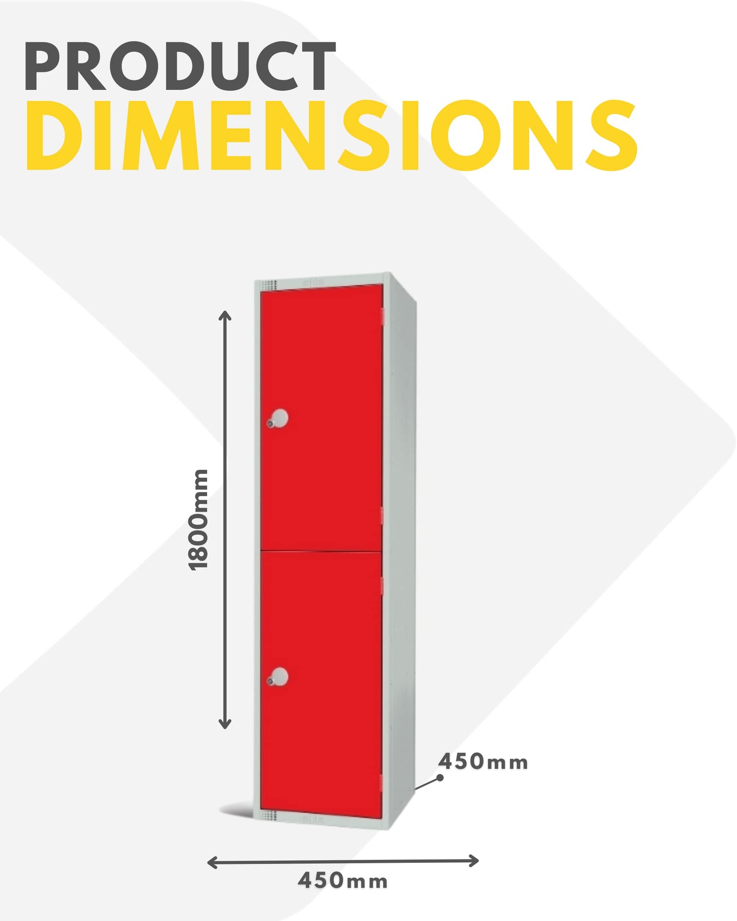 Two Door Compartment Locker - School Work Gym Storage Locker